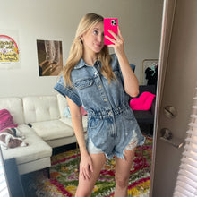 Load image into Gallery viewer, Touchdown Denim Romper
