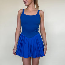 Load image into Gallery viewer, Hot Girl Walk Pleated Romper- Blue
